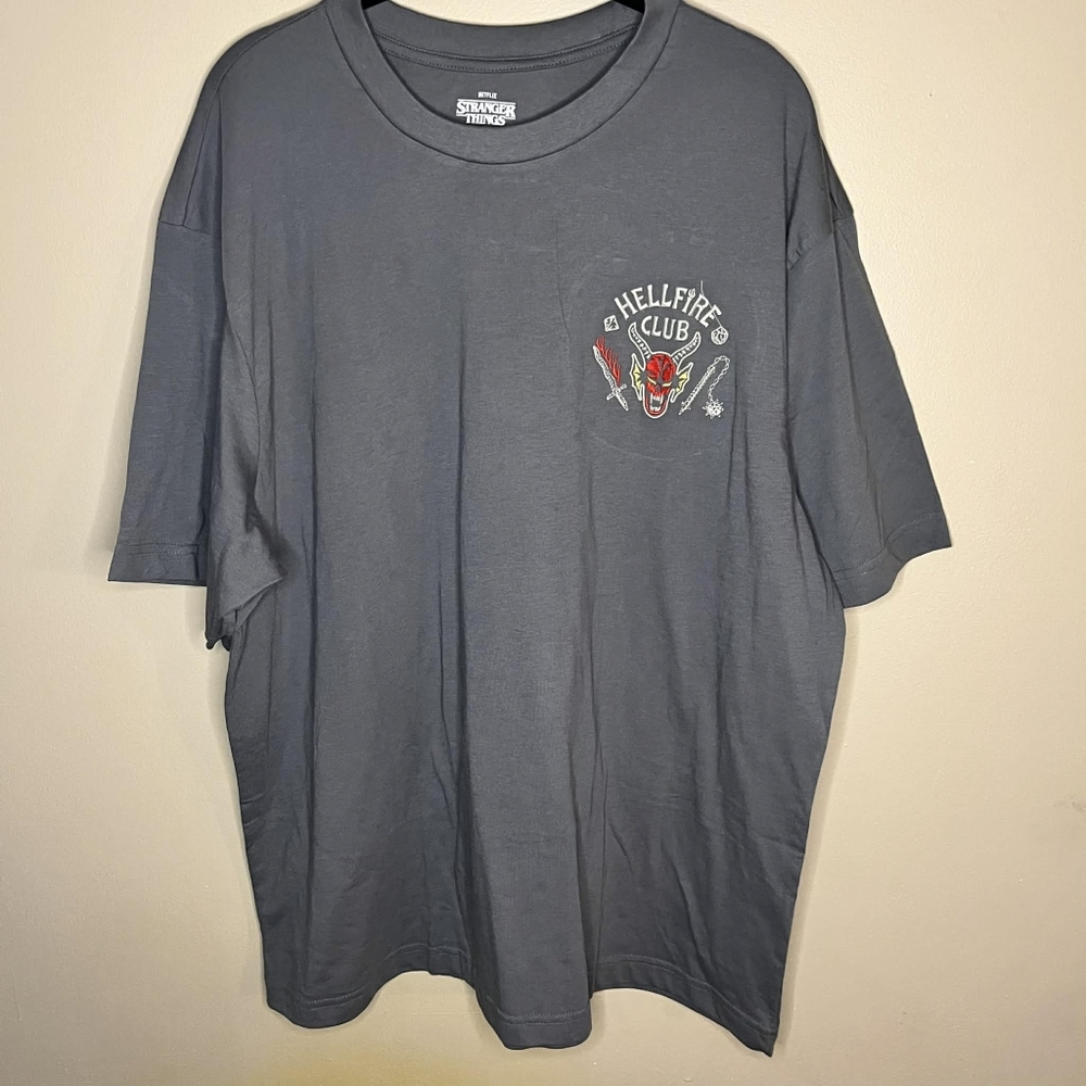 Stranger Things Hellfire Club Large Embroidered Tshirt